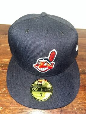 New Era MLB Cleveland Indians Chief Wahoo Baseball Cap Hat Fitted 7